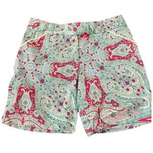 Peter Millar Shorts Womans 4 Paisley Stretch Chino Bermuda Golf Preppy Floral 8"